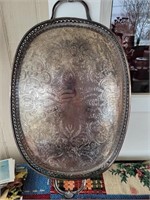 ELEGANT SILVER PLATE SERVING TRAY
