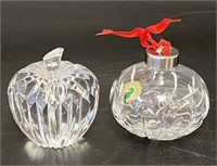Waterford Crystal Apple & Christmas Ornament