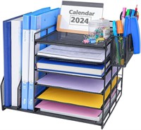 6 Tier Desk Organizers with File Holder, Paper Org