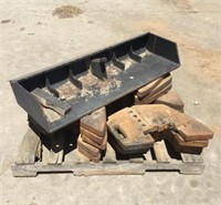 Pallet of Tractor Weights and Mounting Bracket