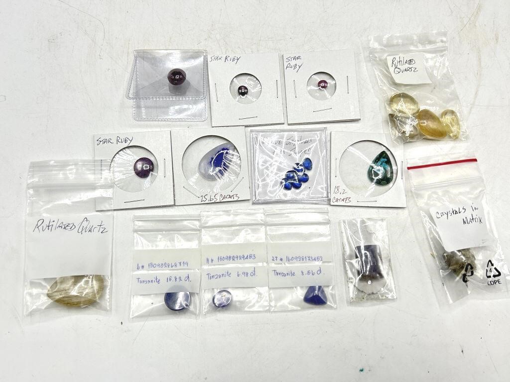Collection of assorted gemstones- blue