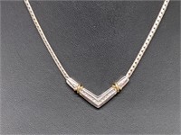 Vermeil/.925 Sterling Silver Diamond Necklace