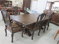 7PC MAHOGANY DINING SET W/2 LEAVES