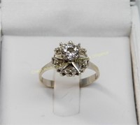 14K Gold diamond (0.50cts) ring, bague à diamants