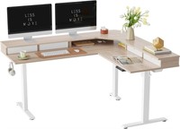 FEZIBO 63 L Shaped Standing Desk with 4 Drawers
