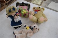 Ceramic Purse / Doll in Rocker / Teddy Bears