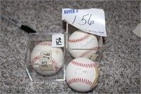 Lot of (3) Autographed Baseballs