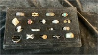 18 pc. Lot Fashion Rings, Some Sterling