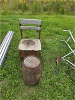 Wood Barrel, Wood Chair
