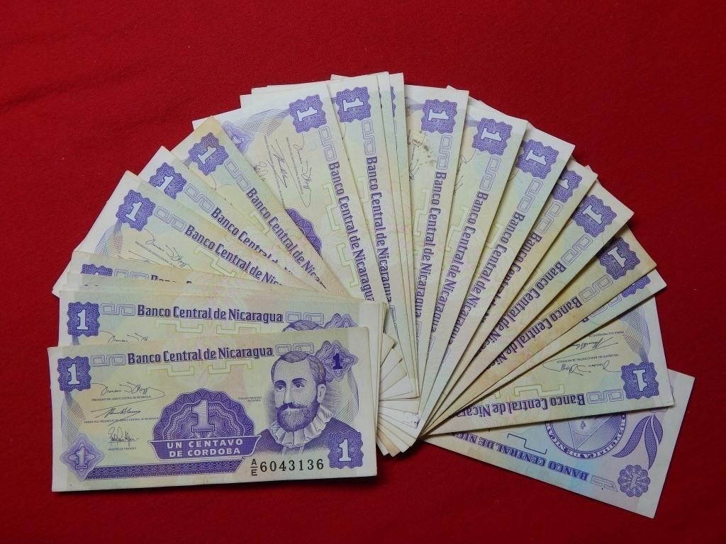 (23) 1991-92 Nicaragua Bank 1 Centavos Notes