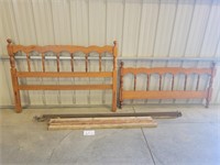 Wooden Headboard/Footboard 53.5" Bed Opening