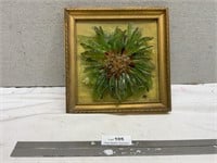 Hand Made Art Glass Floral Framed By Mary Fortner