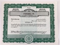 Steppenwolf, Inc. Capital Stock Certificate