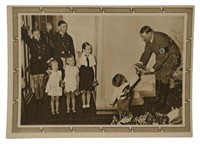 Adolf Hitler Receives Flowers From HJ Postcard