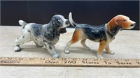 2 Ceramic Dog Figures (Japan) 4"H