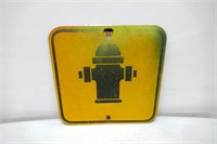 Metal Fire Hydrant Sign 11"x11"