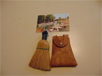 Small Wisk Broom in Leather Sheath / Postcard-Sail