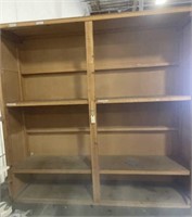 8‘ x 8‘ wooden cabinets without doors