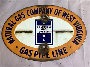 Natural Gas Company Single Sided Porcelain Sign
