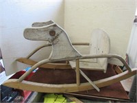 Primitive Wood Child Rocking Horse