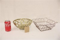 2 Decorative Metal Baskets