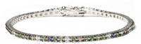 18k W. Gold Round 1.84ct Gemstone Tennis Bracelet