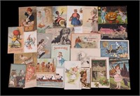 Antique Halloween Postcards, Trade Cards, & More