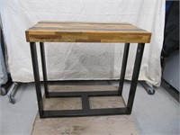 METAL/BUTCHER BLOCK TOP TABLE