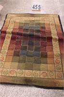 Area Rug  W/ Squares 5' X 4'