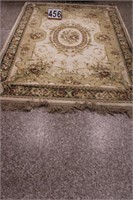 Area Rug W/ Oval Floral In Center 7'6" L X 5'4" W
