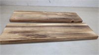 2 New 24" x 6.5" Burnt Rustic Floating Shelves