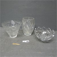 Heavy Crystal Glass Bowls / Vases