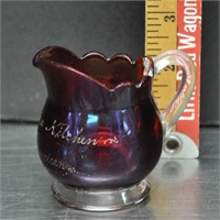 Red glass souvenir pitcher, 1901