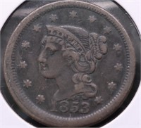 1853 LARGE CENT VF