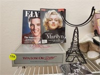 ELVIS AND MARILYN MAGAZINE / GAME AND STAND