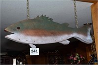 Large carved hanging fish. Beautiful decor