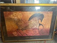 Framed unbroken spirit horse wall art