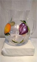 Laurie Gates Retro Painted Glass Pitcher