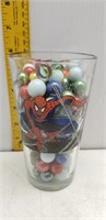 SPIDERMAN GLASS FULL OF MARBLES