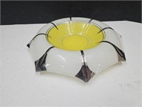 Vintage Ind. Glass 1920's Yellow Silver Bowl