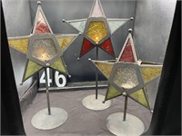 3 Moroccan Style Star Lantern Candleholders
