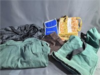 Bin of Camping Chair Bags, Tent Covers, Cloth Bags
