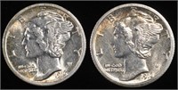 1916 & 1916-S MERCURY DIMES CH AU