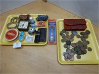 British Coins / Lighter / Pill Box / Tin / Clock