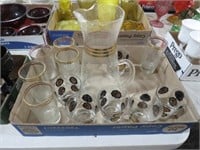 COLL OF VINTAGE DRINK PITCHER, WHISKEY GLASSES MIS