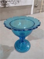 VINTAGE IMPERIAL BLUE COMPOTE CANDY DISH