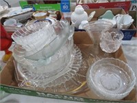 COLL OF VIN GLASS TRAYS, BOWLS,VASES