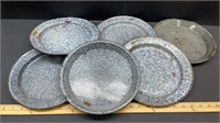 6 Enamelware plates/pans