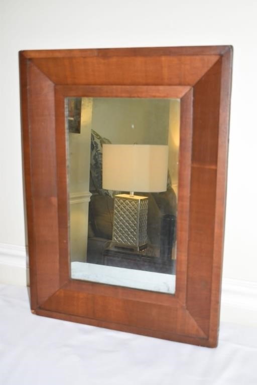 Antique wood framed wall mirror, 17x23"h; as is
