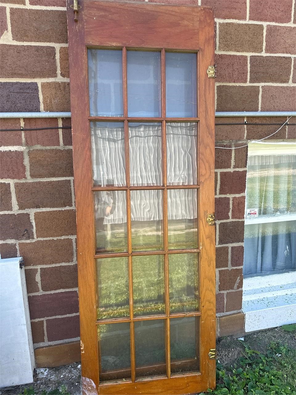 2 Antique glass panel doors